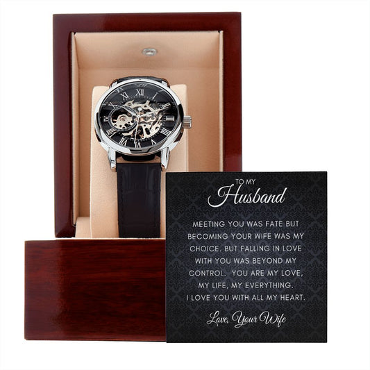 Gift For Husband | Men's Openwork Watch - Fate Diamond From Wife