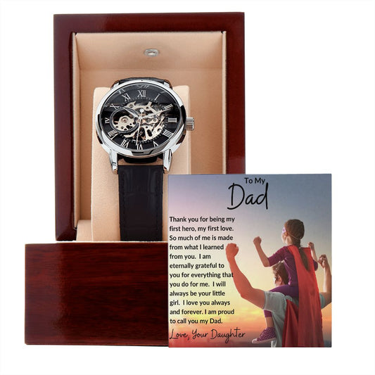 Gift For Dad | Hero Men's Openwork Watch From Daughter