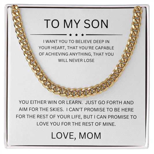 Gift For Son | Cuban Link Chain - Never Lose From Mom