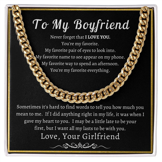 Gift For Boyfriend | Cuban Link Chain - My Favorite From Girlfriend