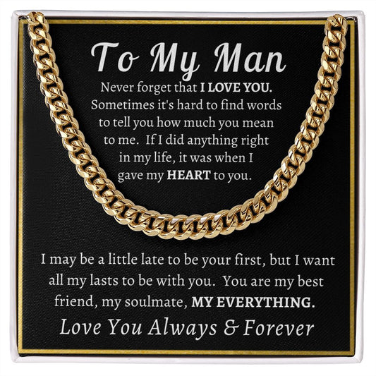 Gift For My Man | Everything Cuban Link Chain Necklace