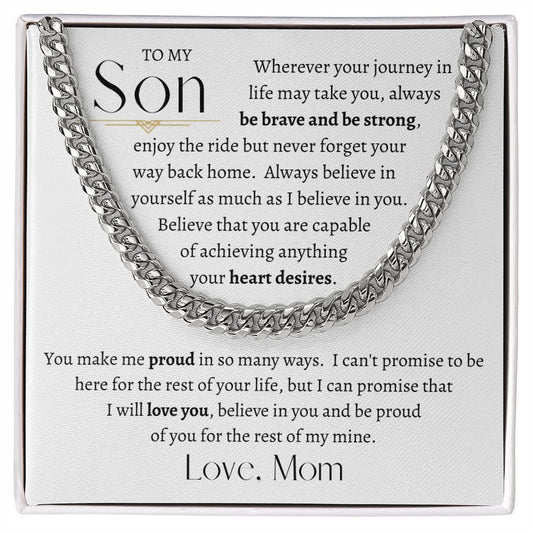 Gift For Son | Cuban Link Chain - Proud From Mom