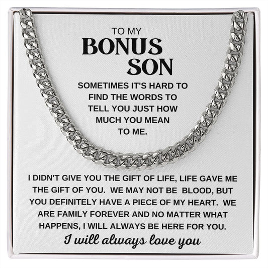 Gift For Bonus Son | Piece of My Heart Cuban Link Chain Necklace