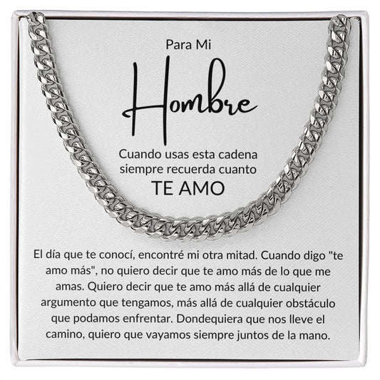Gift For Husband | Cuban Link Chain - Te Amo