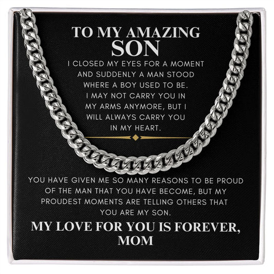 Cuban Link Chain To son From Mom