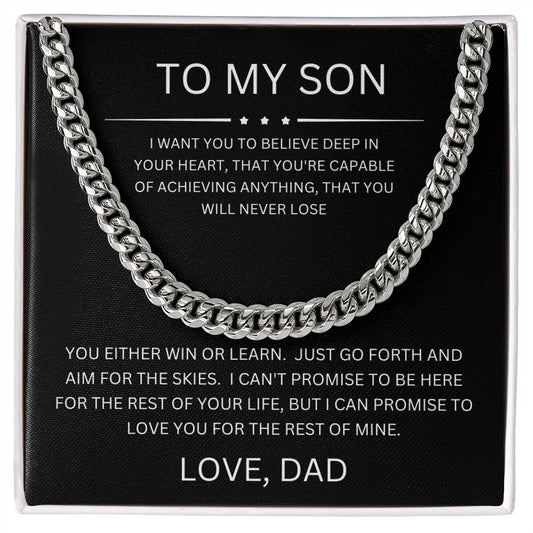 Gift For Son | Cuban Link Chain - Never Lose From Dad