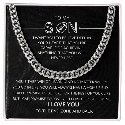 Gift For Son | Cuban Link Chain - Football