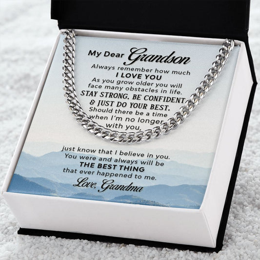 Gift For Grandson | Cuban Link Chain Necklace From Grandma
