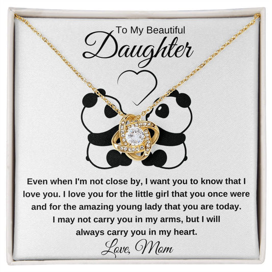 Gift For Daughter | Love Knot Necklace - Panda From Mom