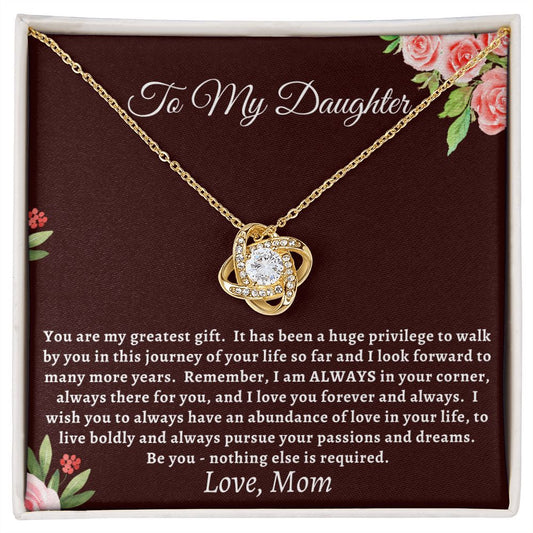 Gift For Daughter | Love Knot Necklace - Live Boldly From Mom