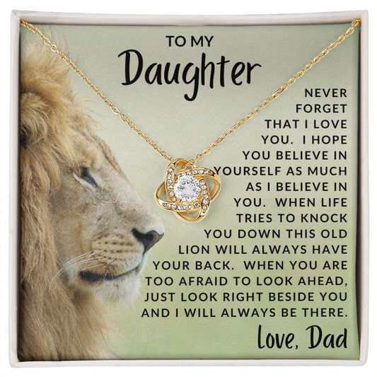 Gift For Daughter | Love Knot Necklace - Lion From Dad