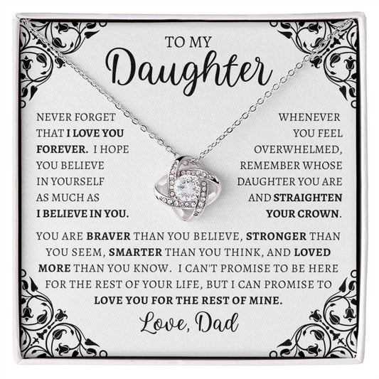 Gift For Daughter | Love Knot Necklace - I Love You Forever From Dad