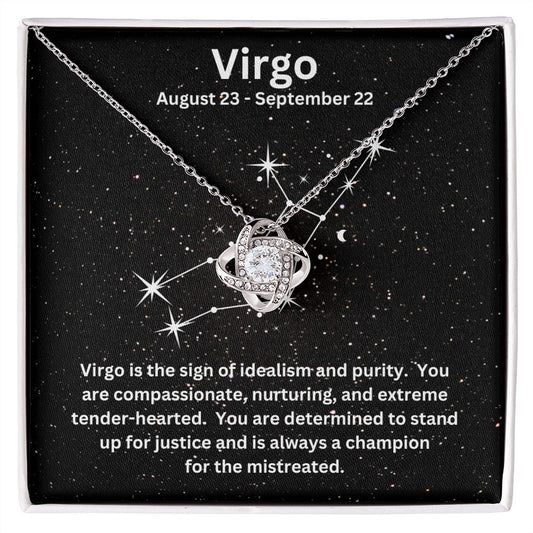 Gift For Her | Virgo Zodiac Sign Love Knot Necklace