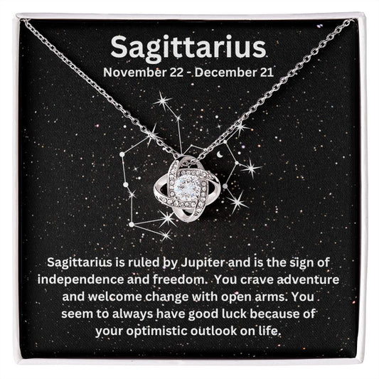 Gift For Her | Sagittarius Zodiac Sign | Love Knot Necklace