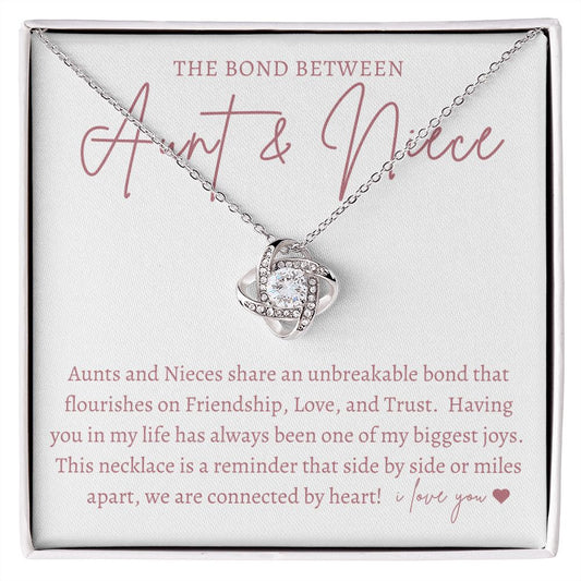 Gift For Niece | Love Knot Necklace - Unbreakable Bond From Aunt