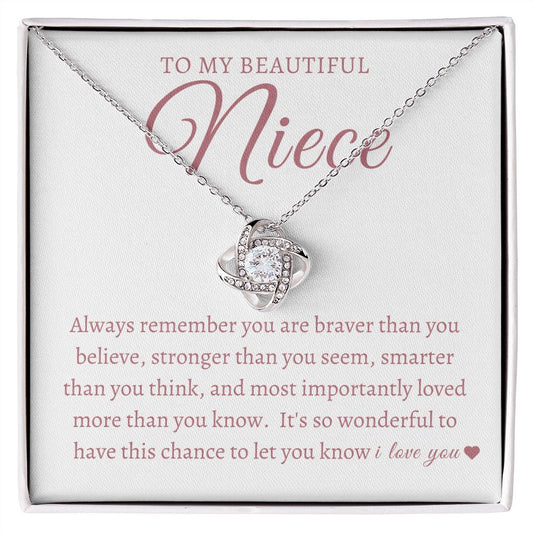 Gift For Niece | Love Knot Necklace - I Love You