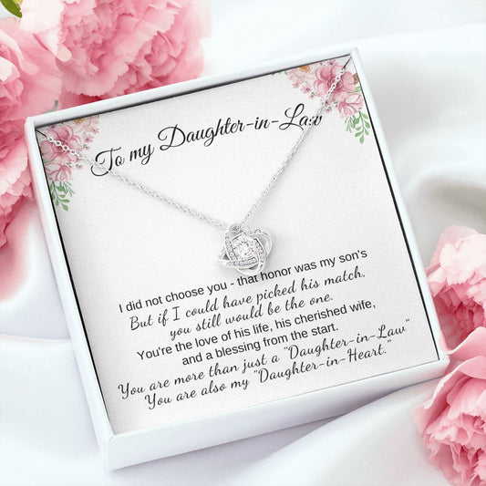 Gift For Daughter-In-Law | Love Knot Necklace - Daughter-in-Heart From Mother-In-Law