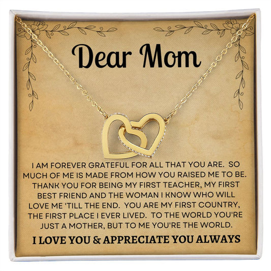 Interlocking Heart Necklace to Mom