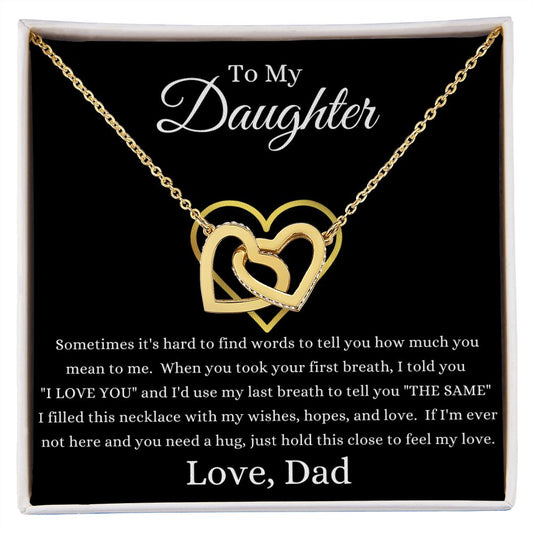 Gift For Daughter | Interlocking Heart Necklace - Last Breath From Dad