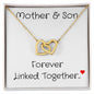 Gift For Mom | Forever Linked Together Interlocking Heart Necklace From Son