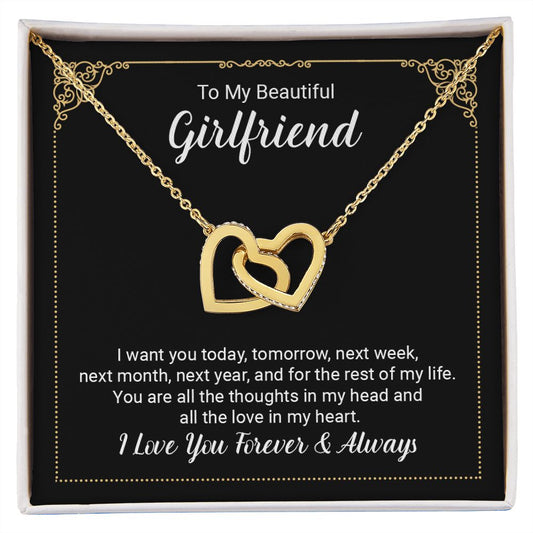 Gift For Girlfriend | Interlocking Heart Necklace