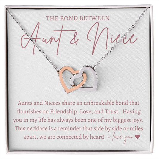Gift For Niece | Interlocking Heart Necklace - Unbreakable Bond From Aunt