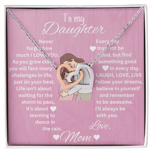 Gift For Daughter | Interlocking Heart Necklace - Mother & Daughter From Mom