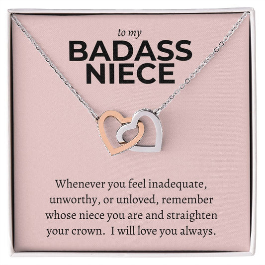 Gift For Niece | Interlocking Heart Necklace - Whose Niece You Are