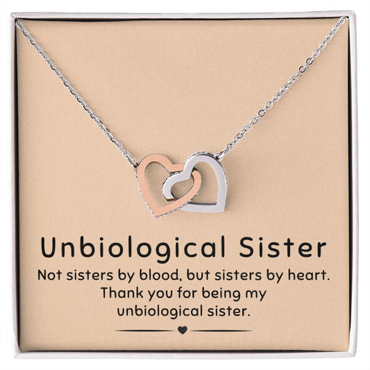 Interlocking Heart Necklace - Gift For Sister