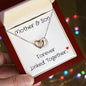 Gift For Mom | Forever Linked Together Interlocking Heart Necklace From Son