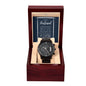 Gift For Husband | Black Chronograph Watch - Missing Piece Gold From Wife