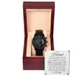Gift For Husband | Black Chronograph Watch - Missing Piece White