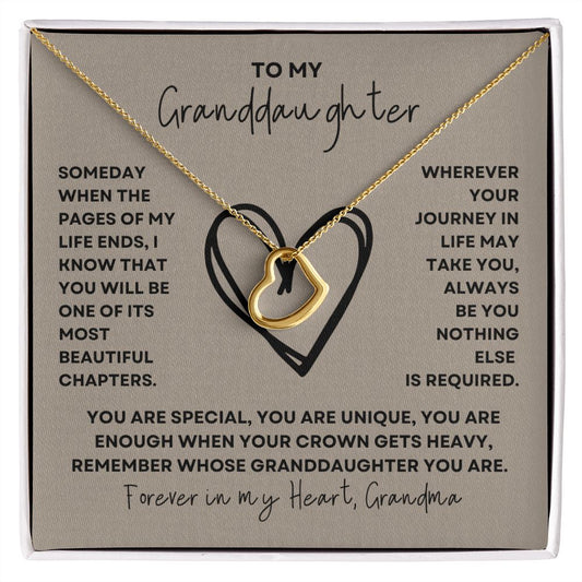 Gift For Granddaughter | Delicate Heart Necklace From Grandma