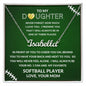 Gift For Daughter | Custom Name Necklace - Softball Heart Mom