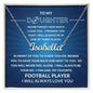 Gift For Daughter | Custom Name Necklace - Football Blue