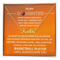 Gift For Daughter | Custom Name Necklace - Basketball Orange
