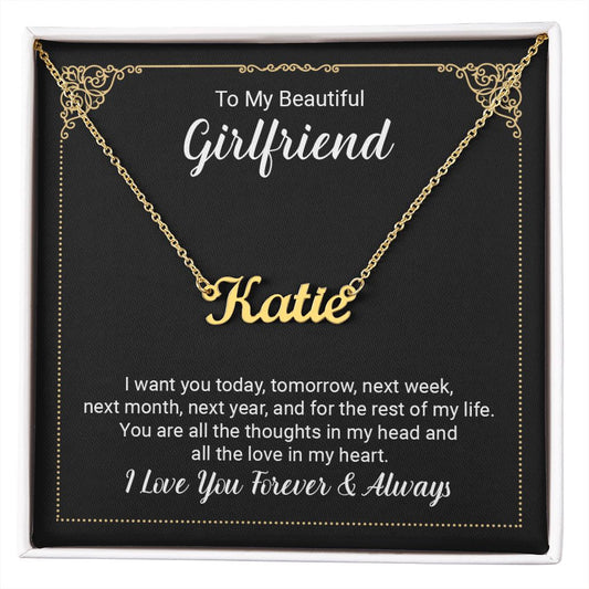 Gift For Girlfriend | Custom Name Necklace - Rest Of My Life