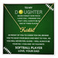 Gift For Daughter | Custom Name Necklace - Softball From Dad
