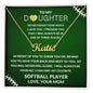 Gift For Daughter | Custom Name Necklace - Softball Heart Mom