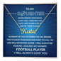Gift For Daughter | Custom Name Necklace - Football Blue