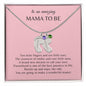 Gift For Mommy To Be | Engraved Custom Baby Feet Necklace with Birthstone