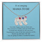 Gift For Mommy To Be | Engraved Custom Baby Feet Necklace with Birthstone