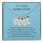 Gift For Mommy To Be | Engraved Custom Baby Feet Necklace with Birthstone