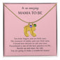 Gift For Mommy To Be | Engraved Custom Baby Feet Necklace with Birthstone