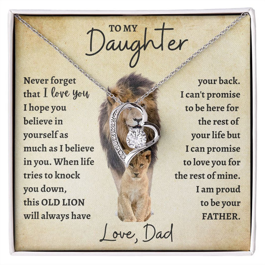 Gift For Daughter | Forever Love Necklace - Old Lion From Dad