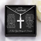 Stainless Steel Cross Necklace - Missing Piece Black