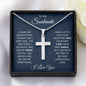 Stainless Steel Cross Necklace - Missing Piece Blue