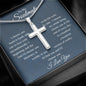 Gift For Soulmate | Cross Necklace - Heart Blue