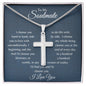 Gift For Soulmate | Cross Necklace - Heart Blue