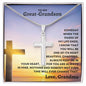 Gift For Great-Grandson | Stainless Steel Cross Necklace From Grandma